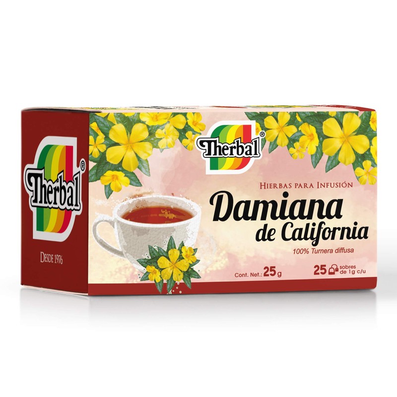 Therbal Infusion, 25 Sobres, Damiana de California