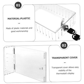 Housoutil Thermostat Lock Box Transparent Cover Thermostat Guard Keyed for Indoor and Outdoor Use Design