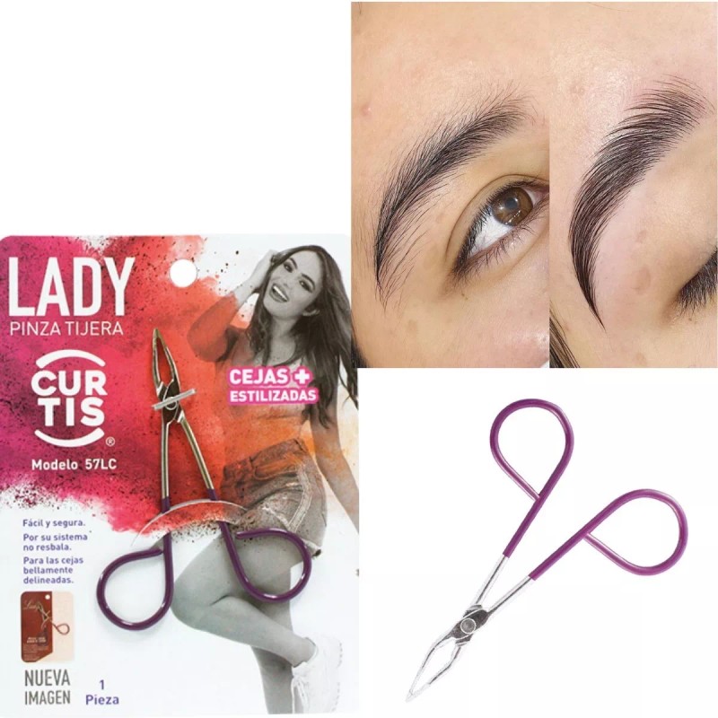 Curtis 3pzs Maxi Pinza Para Depilar Cejas Lady Curtis 57lc