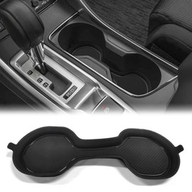 Auovo 3D Cup Holder Insert Coasters Compatible with Subaru Ascent Accessories 2019-2023 Silicone Front Cup Mat Pad Liners Replacement Interior Decoration (1-pc, Black Trim)