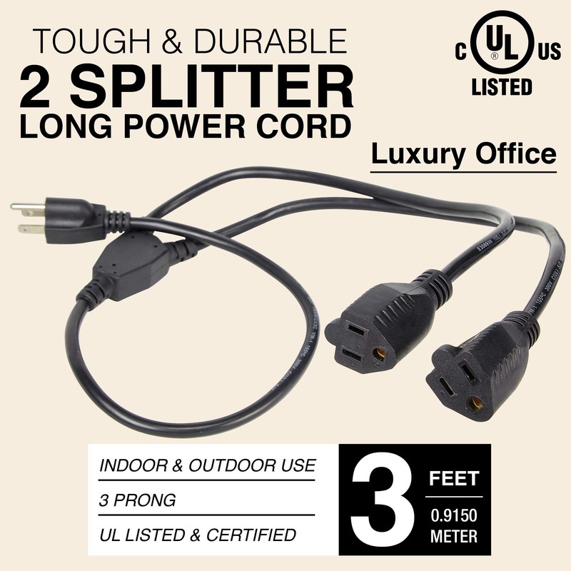 2 Way Power Splitter and 3' Extension Cord - 3