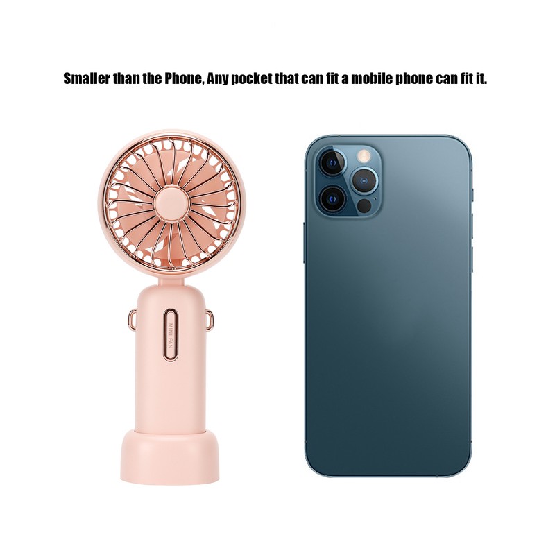 3 Gears Handheld Fan Mini Portable Table Cooler with Detachable