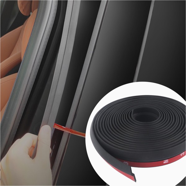 13Ft Automotive Weather Stripping,Super Flexible Z-Shaped Rubber Seal Strip for Reducing Noise & Dust,360° Perfectly Fit Car Weather Stripping Fits Windshields,Windows,Door Edges