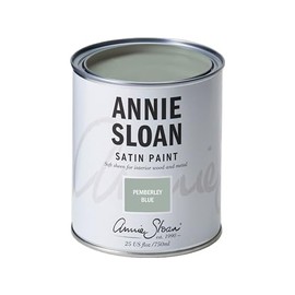 Annie Sloan Satin Paint (Pemberley Blue, 25 Fl Oz/750 mL). Soft sheen for interior wood and metal. Self-leveling, all-in-one paint with no wax or lacquer required.