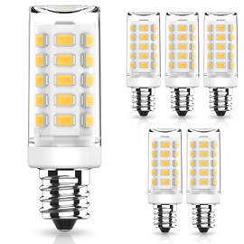 E12 LED Light Bulbs, Non Dimmable 40W T6 E12 Candelabra Screw Base Bulbs, 4W Flicker Free Chandelier Lighting, E12 LED Bulbs for 40W Halogen Equivalen Pendant Lighting Salt Lamp 4000K, 6PCs