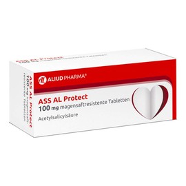 ASS AL Protect 100 mg Gastric Juice-Resistant Tablets for Antiplatelet Aggregation, Pack of 50 Tablets