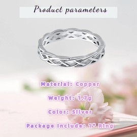 Ticome Celtic Knot Eternity Band Ring,Wedding Engagement Promise Rings Mothers Day Gifts Anniversary Jewellery Gifts for Women Girls,Size 7(Silver)