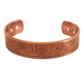 Touchstone Indian Handcrafted Copper Bracelet Peace Chakra Yoga Meditation Mantra Jewellery Cuff for Men and Women, Copper
