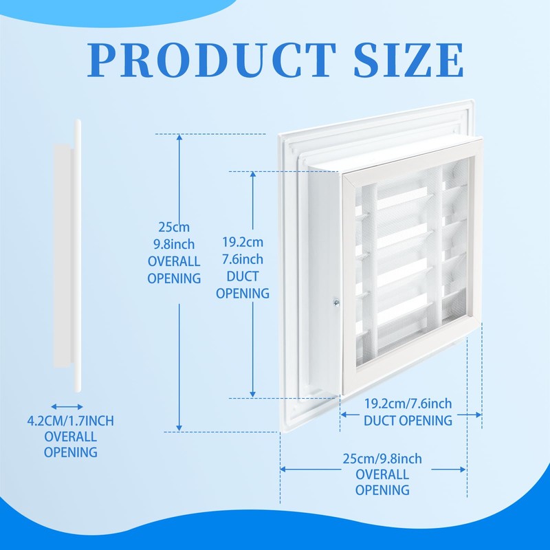 2 Pcs 10" x 10" Gable Vents for Houses Shed