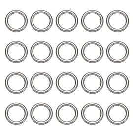 sourcing map 20pcs O Ring Buckles 1-3/8" Dia 0.2" Thickness Stainless Steel Polished Round Ring Buckles Multi-Purpose Buckle Loop Ring for Hardware Bags Belts Craft DIY Accessories, Silver