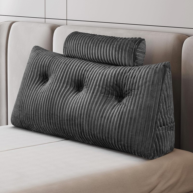 Z-hom Large Wedge Pillow Headboard, Twin Triangular Headboard Pillow, Reading