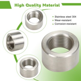 O2 Sensor Bung, Stainless Steel Oxygen Sensor Mounting Bungs, M18 X 1.5 Thread Notched Style Oxygen Sensor Fitting Bungs Suitable for 3 inch Pipe (2PCS)