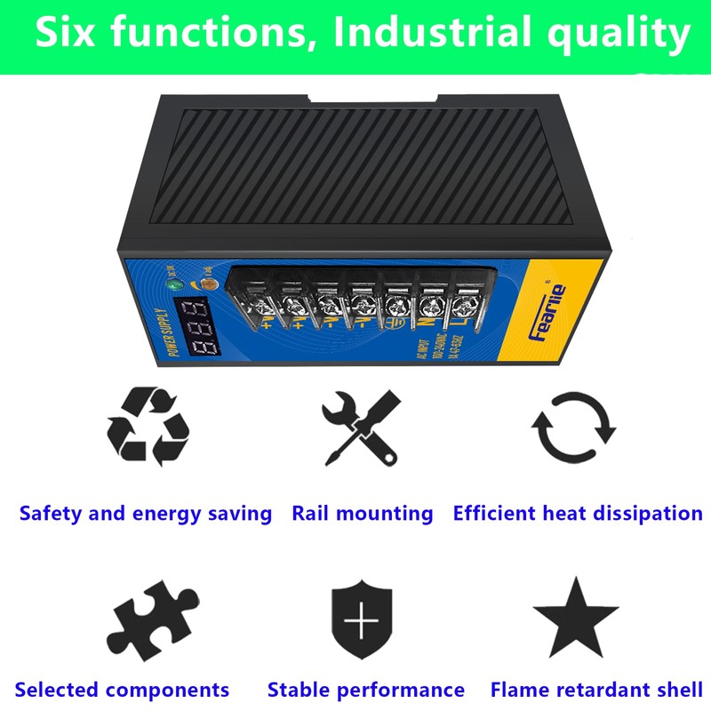 FEARLIE Industrial Switching Power Supply 24V 2.5A 60W,DIN Rail, AC