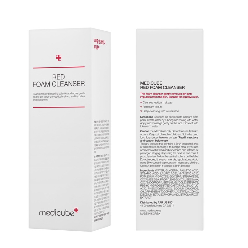 medicube Red Foam Cleanser - Deeply cleanses, remove impurities, control
