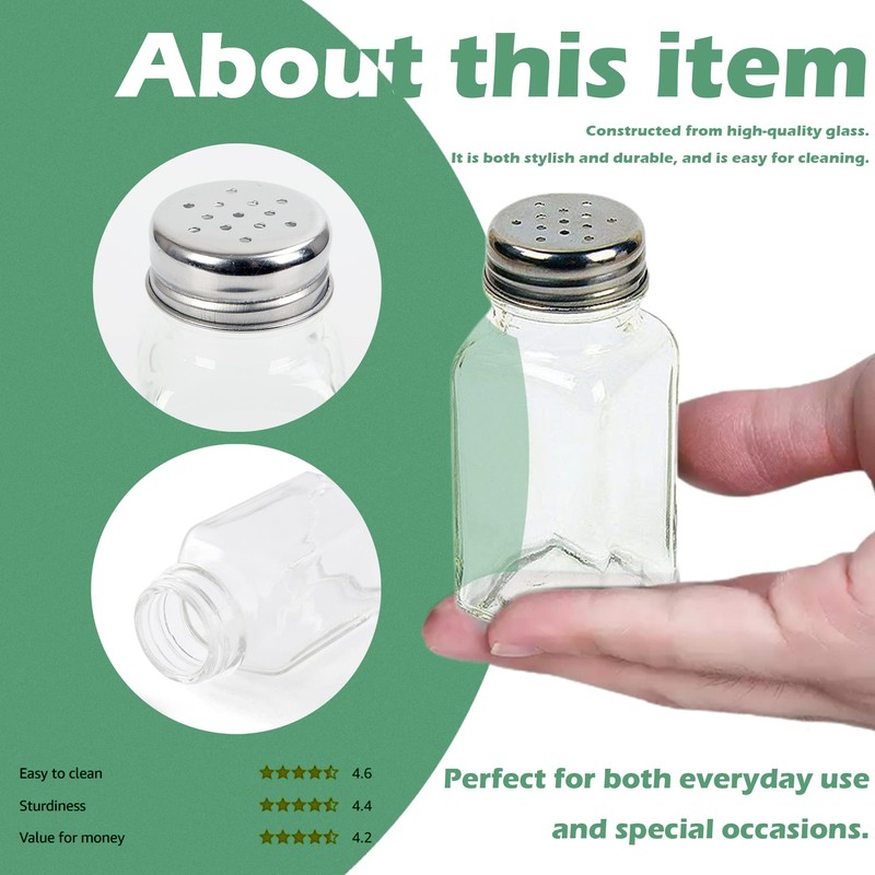 1st Choice Salt and Pepper Shakers with Stainless Tops Set