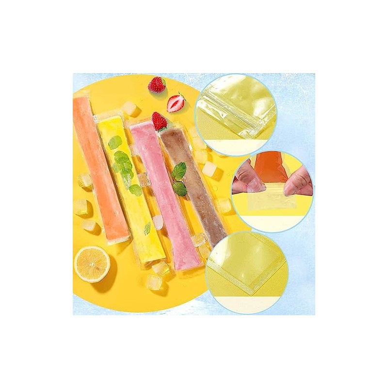 GeorgeX 50Pcs Desechable Popsicle Mold Bag Moldes para Cubitos de