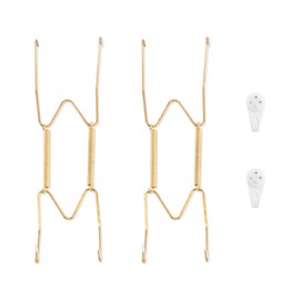 Bilillo 2 Pack Plate Hangers for The Wall, Suitable for 8-10 inch Decorative Plate, Stainless Steel Invisible Heavy Duty Wire Plate Holder with Wall Hooks, Plate Hangers for Displaying Plates