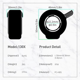 MRFGCNNT Electric Bike 130X Thumb Throttle 3PIN Female Waterproof Plug Throttle for BBS01 BBS02 Mid Motor Electric Bicycle Accelerator