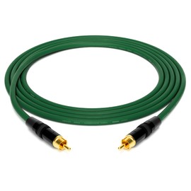 enoaudio Mogami 2534 Quad Professional Studio Cable | Neutrik Gold RCA RCA | HiFi, Green, 1.0 m