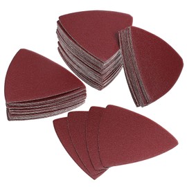 Mobestech 100Pcs Triangle Sanding Pads Sand Paper Sander Tools Sanding Pads Multi Tool Sanding Pads Oscillating Tool Sanding Pad Sanding Sheets (83 * 83 * 83mm)