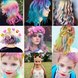 SNONESIY 10 Pcs Haarkreide Für Mädchen Haarkreide Für Kinder Haarkreide Kinder Auswaschbar Ungiftig Haarfarbe Für Kinder Haarfarbe Kinder Kamm Haar Kreide Chalk