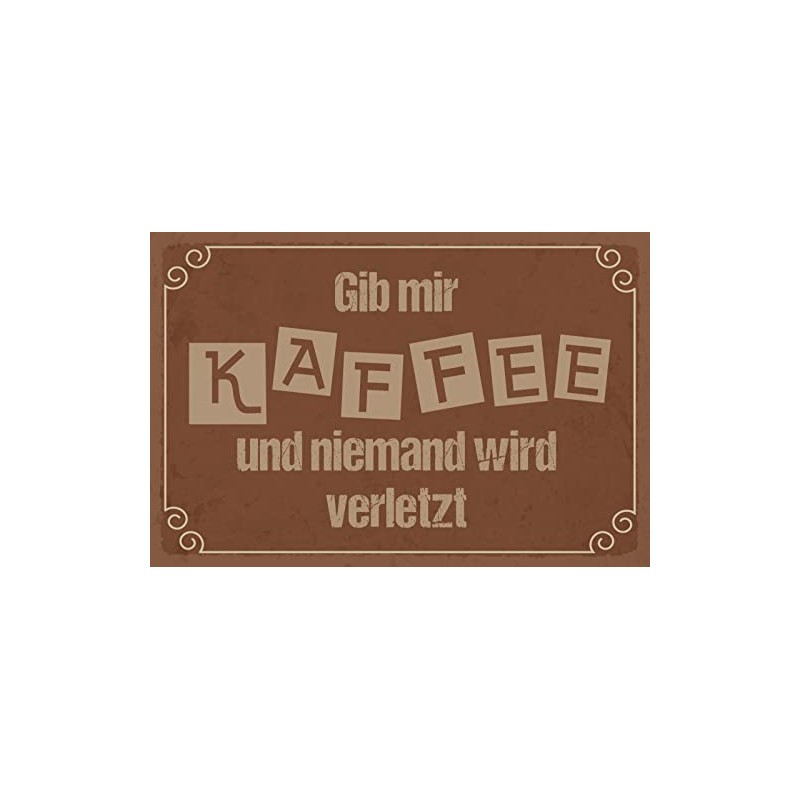 DekoNo7 Tin Sign 30 x 20 cm with German Text