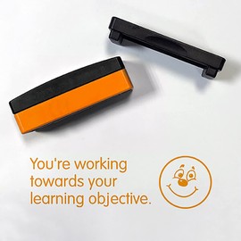 Stackable You're Working Towards Your Learning Objective Pre Inked School Teachers Feedback Marking Stamper Stamp 44x13mm Primary Teaching Services (Orange)