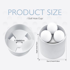 LECEHIVO 12 Pcs Golf Hole Cup ABS Plastic Golf Putting Green Practice Cup for Outdoor Backyard