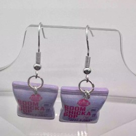Handmade Boom Chicka Pop Earrings - Popcorn Earrings - Food Earrings - Snack Earrings