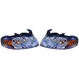For Nissan Sentra Headlight Assembly 2004 2005 2006 Pair Driver and Passenger Side Chrome DOT Certified For NI2502151