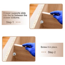 Quacc 50 PCS Drawer Repair Kits with Screws, Drawer Bottom Supports Fixing Drawer Base Sagging Bottom Repair Fix Mending Drawer Wedges Support for Sagging Furniture Dresser Drawer