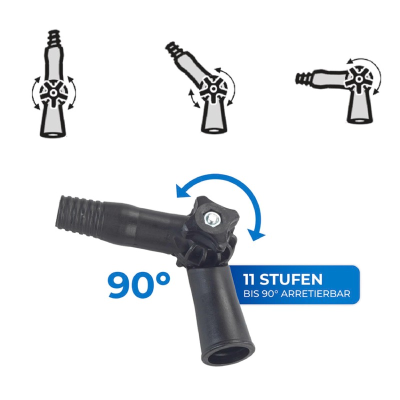 NEUSTANLO Articulated joint for telescopic rod, German thread, with 11-step