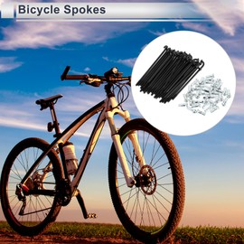 RATCHROLL 1 Set Universal Bicycle Spokes 12G 72mm Length Bike Wheel Spokes Nipple Black Carbon Steel