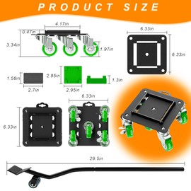 Furniture Dolly 5 Wheels Heavy Duty with Removable Side Guards,3307 Lbs Capacity,360° Rotating Wheels & Tail Brake,Furniture Movers Lifter Tool for Sofas,Beds, Appliances,–Stable,Safe,and Easy to Use