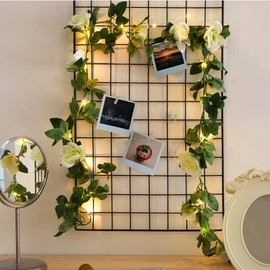Urban Shop Rose Vine Photo Clips with Lights, Green
