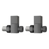 iBathUK Cube Thermostatic Radiator Valve,Solid Brass,Straight Square Radiator Valve Pair,