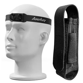 Flashlight, Axefury A5 Holster for Tactical Torch Flashlight Holder Nylon Pouch Clip Long Type Case with Adjustable Headband 100% Match,for Cycling, Repair,Hiking, Lightweight, Waterproof