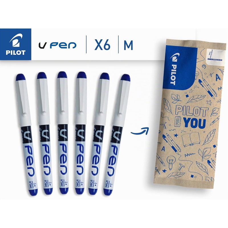 PILOT - Set di 6 Penne Stilografiche V-Pen - Inchiostro