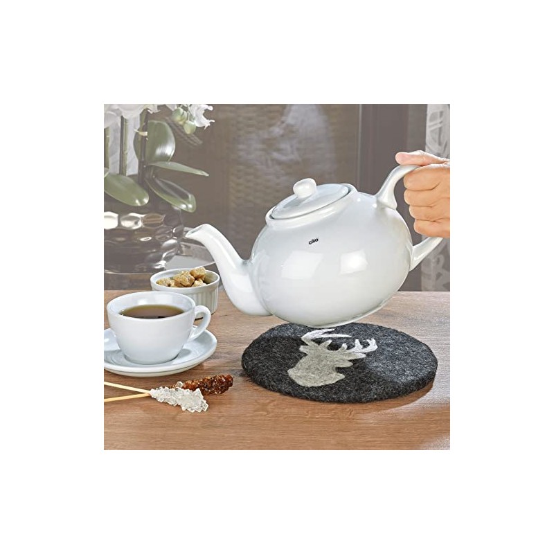 Lana Stag Trivet Felt Handmade Black cilio