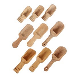 Ciieeo 9 Pcs Mini Wooden Salt Spoons Small Practical Teaspoons for Sugar Coffee and Tea Easy to Clean for Outdoor Activities