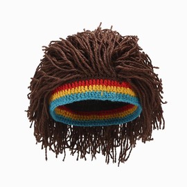 Yooce Reggae Braided Wig Caps Dreadlocks Beanie Hat Brown