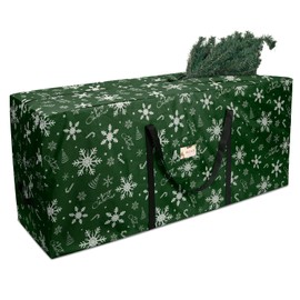 RICHIE Christmas Tree Storage Bag 7.5 ft, 600D Oxford Tear-proof Xmas Tree Bag, Fits Up to 7 Foot Artificial Trees, Reinforced Handles & Zippered & Durable, Holiday Decoration Storage Bags, Green