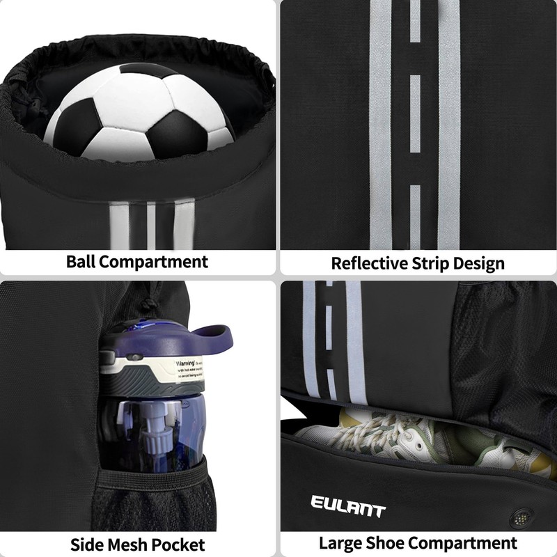 EULANT Football Backpack with Shoe Compartment, Multifunctional Backpack with Bottom