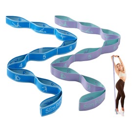 Slim Panda Stretch Strap, Dance Stretch Bands Flexibility, Elastic Yoga Stretching Strap with 9 Loops for Physical Therapy, Pilates, Yoga, Ballet, Gymnastics Stretching Bands for Exercise