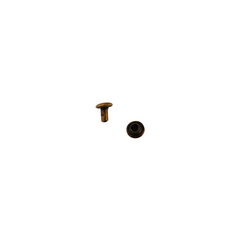 OTOTEC 100 x Bronze 6mm Double Cap Rivet Fastener Leather