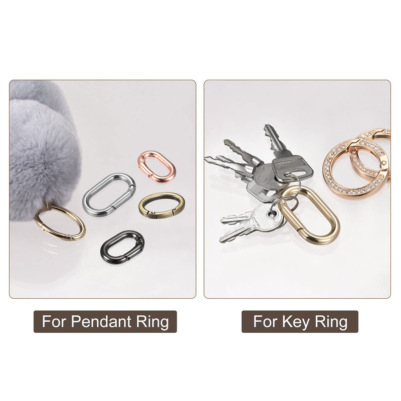 sourcing map Feather Oval Ring, 4 Pieces 0.98 Inch Round