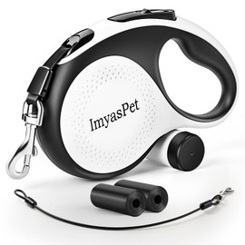 Upgraded Retractable Dog Leash with Chew Proof Extender, Pet Walking Leashes with Poop Bag Holder, 16Ft Heavy Duty Retractable Pet Leash for Medium Large Dogs up to 110lbs, Anti-Slip Grip