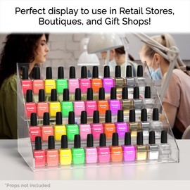 Marketing Holders 2 Pack Acrylic Shelf for Perfume Cologne Organization 4 Tier Clear 16.75" Display Riser Fixture for Countertops in Retail Stores and Homes