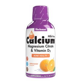 BlueBonnet Bluebonnet Nutrition Liquid Calcium Citrate Magnesium Citrate, Vitamin D3, Bone Health, Gluten Free, Soy free, milk free, kosher, 16 Fl Oz, 32 Servings, Orange Flavor, 16 Fl Oz (Pack of 1)