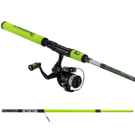 ProFISHiency: Pro 5'6" Micro High-VIS Spinning Combo | 5'6" Medium Light Action 2pc Fiberglass Rod | Micro Spinning Reel w/ 5.2:1 Gear Ratio | Foldable Handle w/Soft Padded Knob